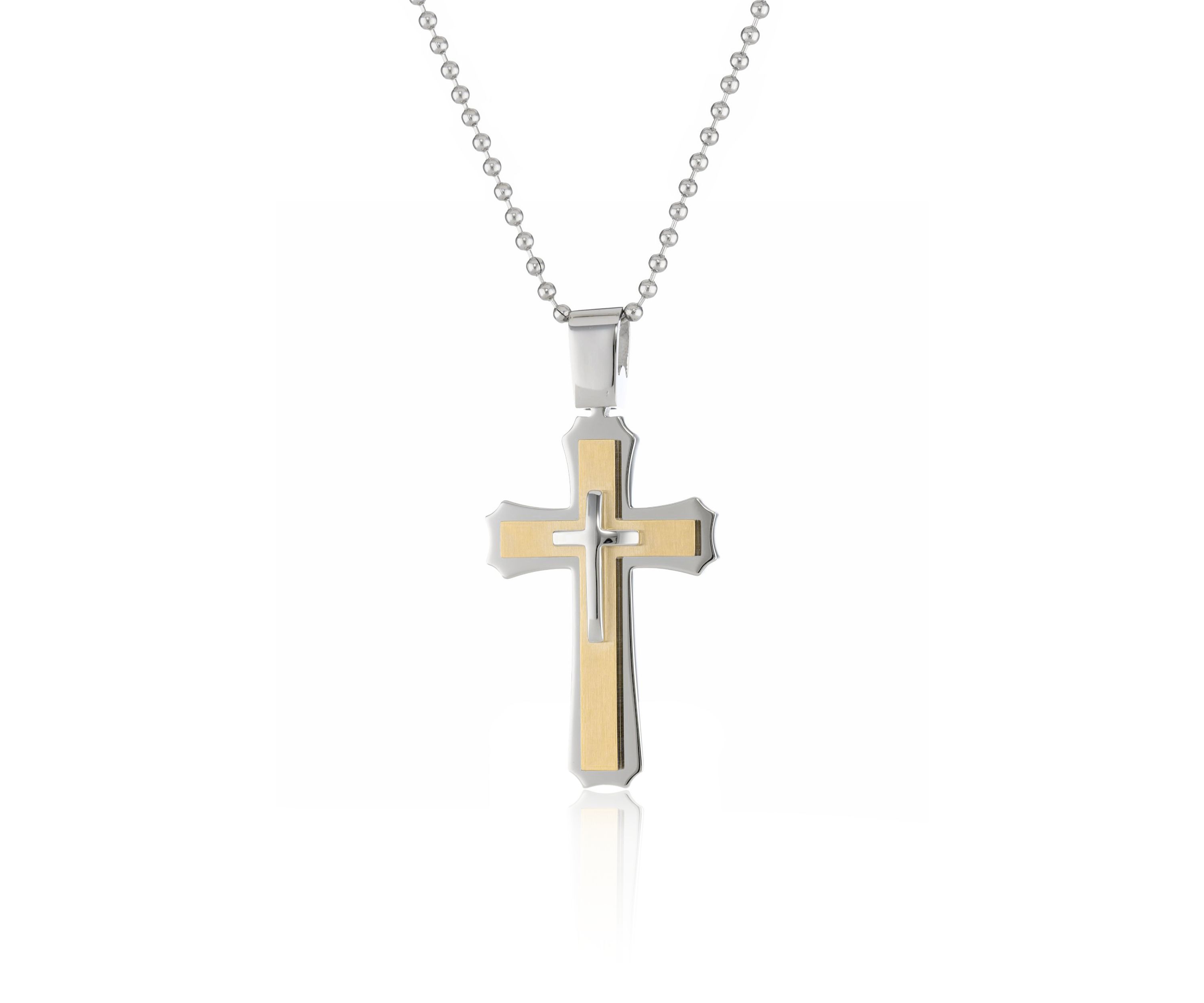 Mens Stainless Steel Cross Pendant