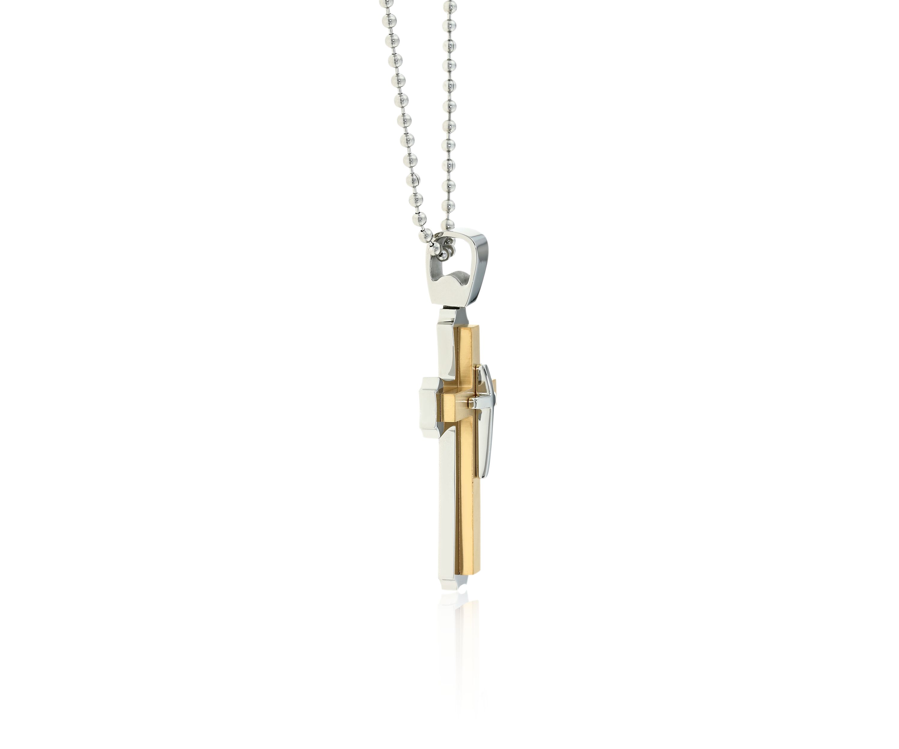 Mens Stainless Steel Cross Pendant