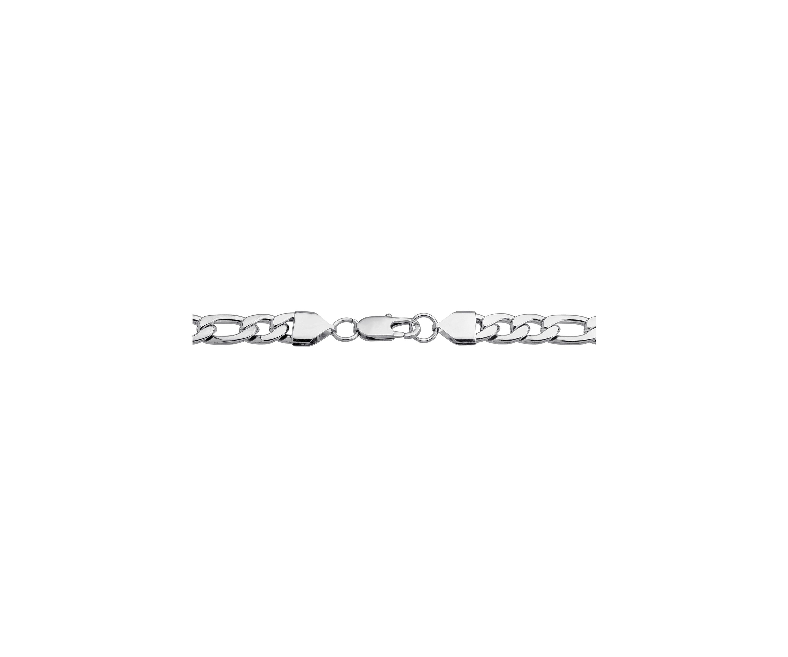 Stainless Steel 9 Millimeter Figaro Chain Bracelet, 9 Inch