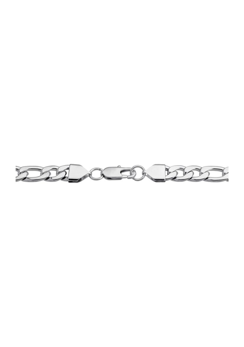 Stainless Steel 9 Millimeter Figaro Chain Bracelet, 9 Inch