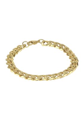Belk & Co Men's Stainless Steel 10 Millimeter Cuban Chain Bracelet with Gold Tone Ion Plating, 9 Inch, Yellow