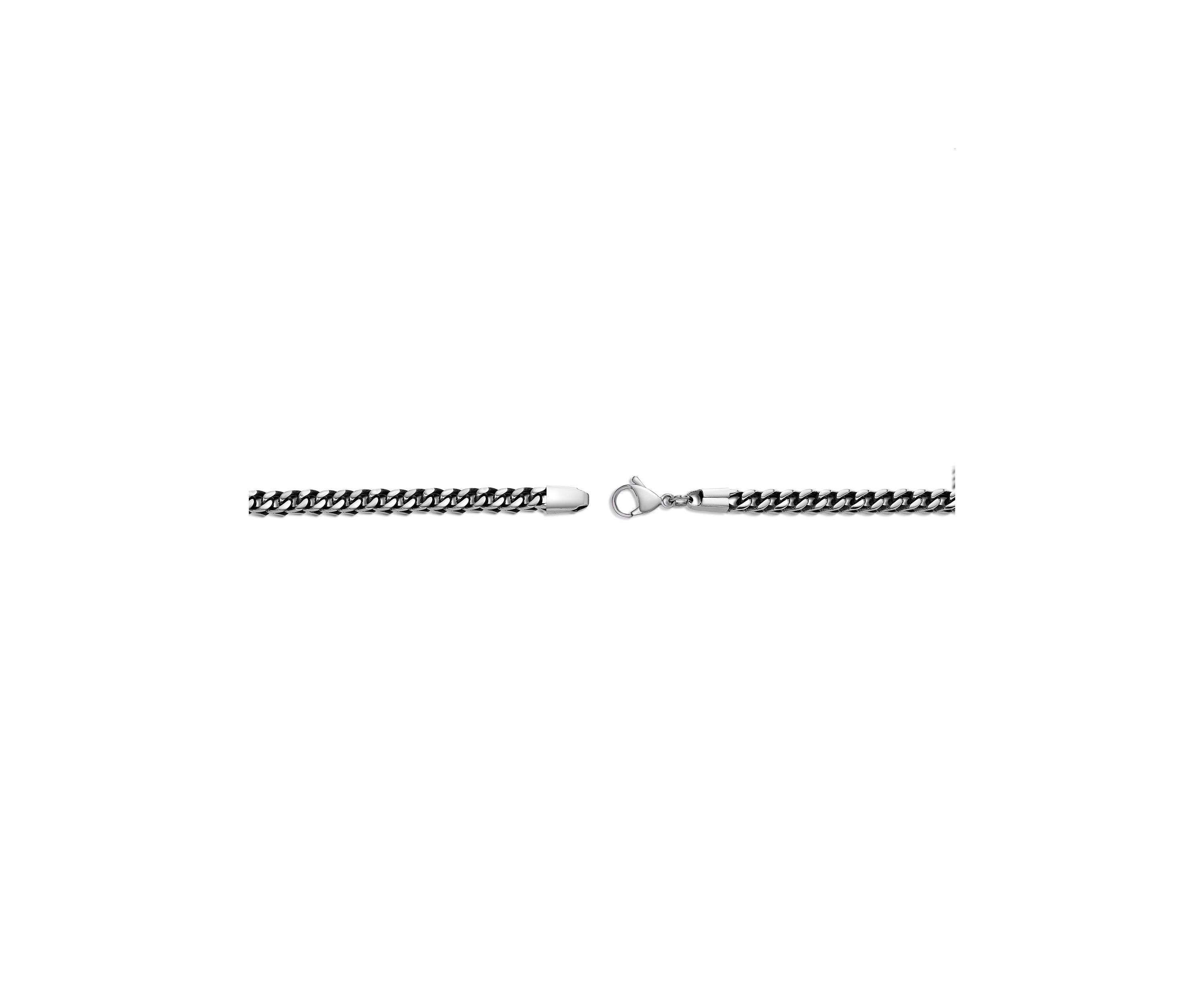 Stinless Steel 5MM Wheat Chain Necklace with Antique Finish, 18" Length