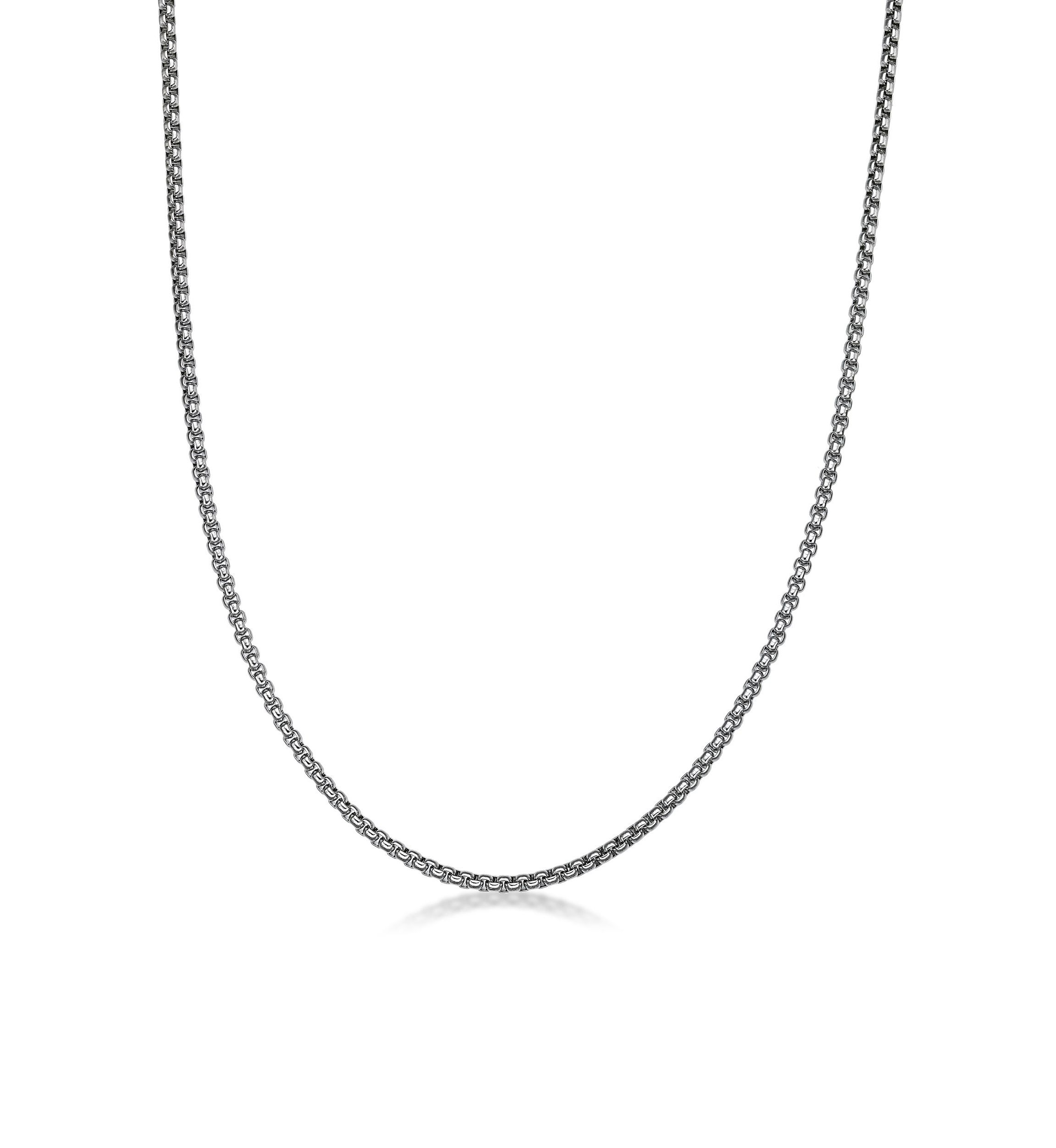 Stainless Steel 3MM Box Chain Necklace, 24" Length
