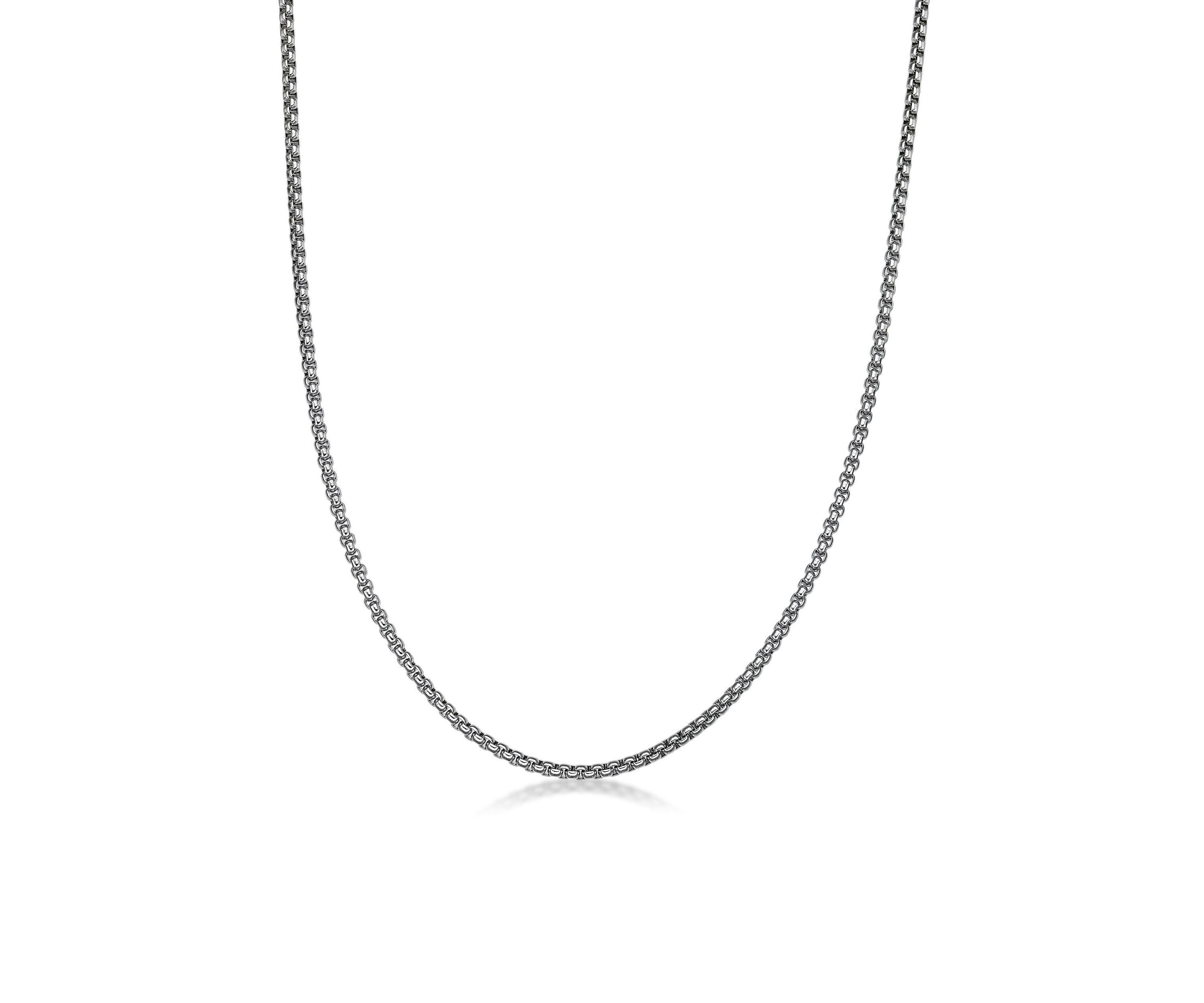 Stainless Steel 3MM Box Chain Necklace, 24" Length