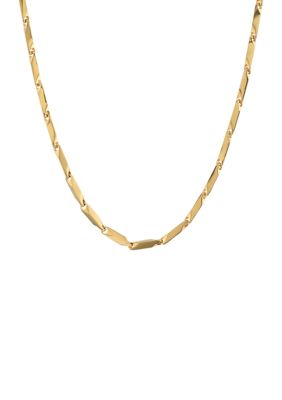 Belk & Co Men's Stainless Steel 2 Millimeter Bullet Chain Necklace with Gold Tone Ion Plating, 24 Inch, Yellow