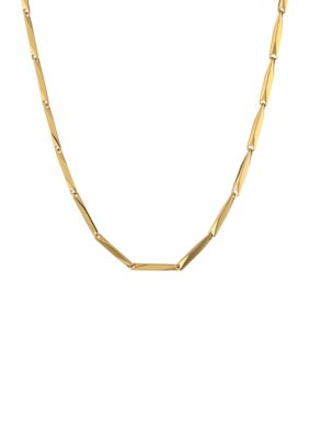 Belk & Co Men's Stainless Steel 3 Millimeter Bullet Chain Necklace with Gold Tone Ion Plating, 24 Inch, Yellow, 22 in