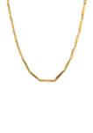 Stainless Steel 3 Millimeter Bullet Chain Necklace with Gold Tone Ion Plating, 24 Inch