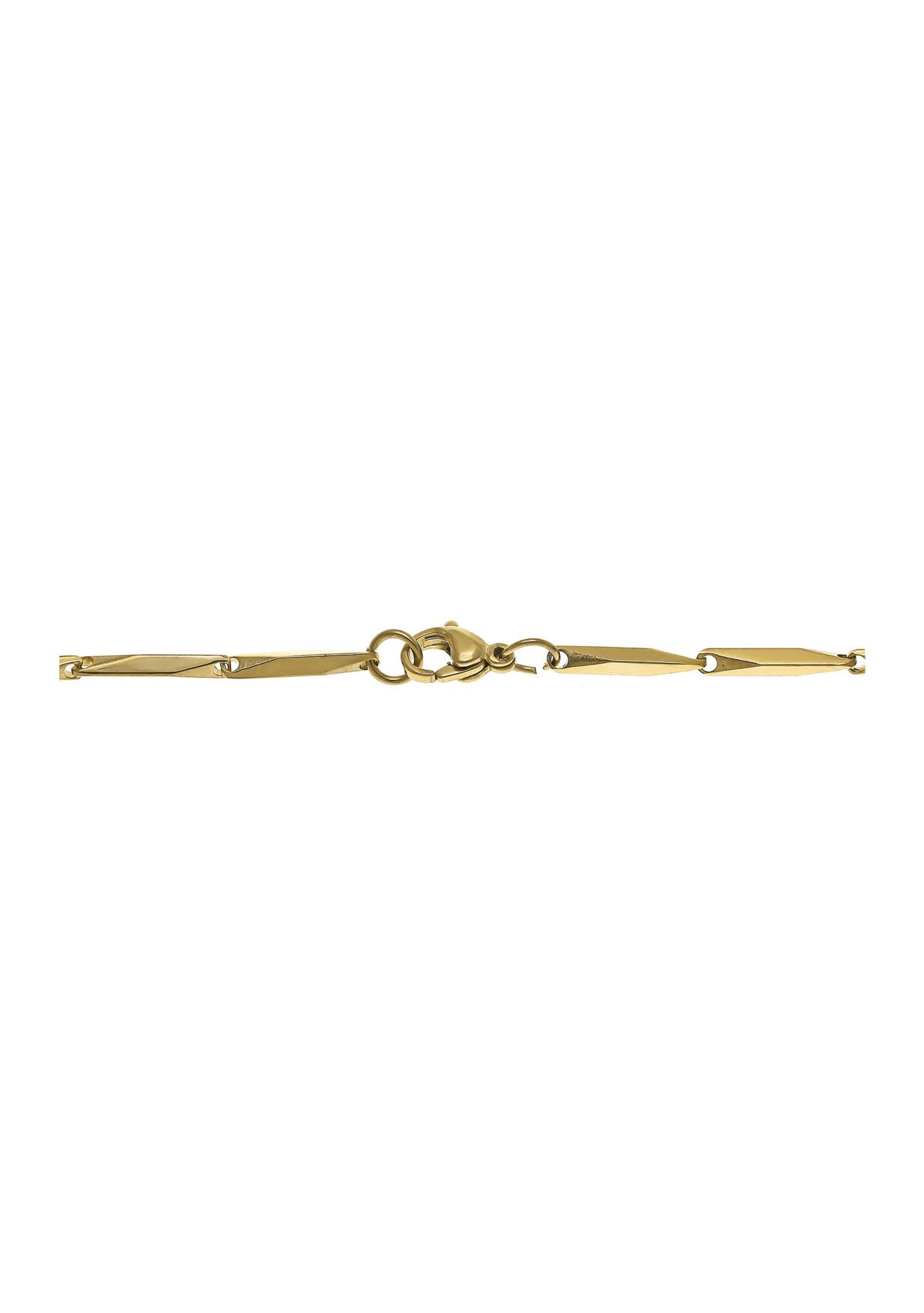 Stainless Steel 3 Millimeter Bullet Chain Necklace with Gold Tone Ion Plating, 24 Inch