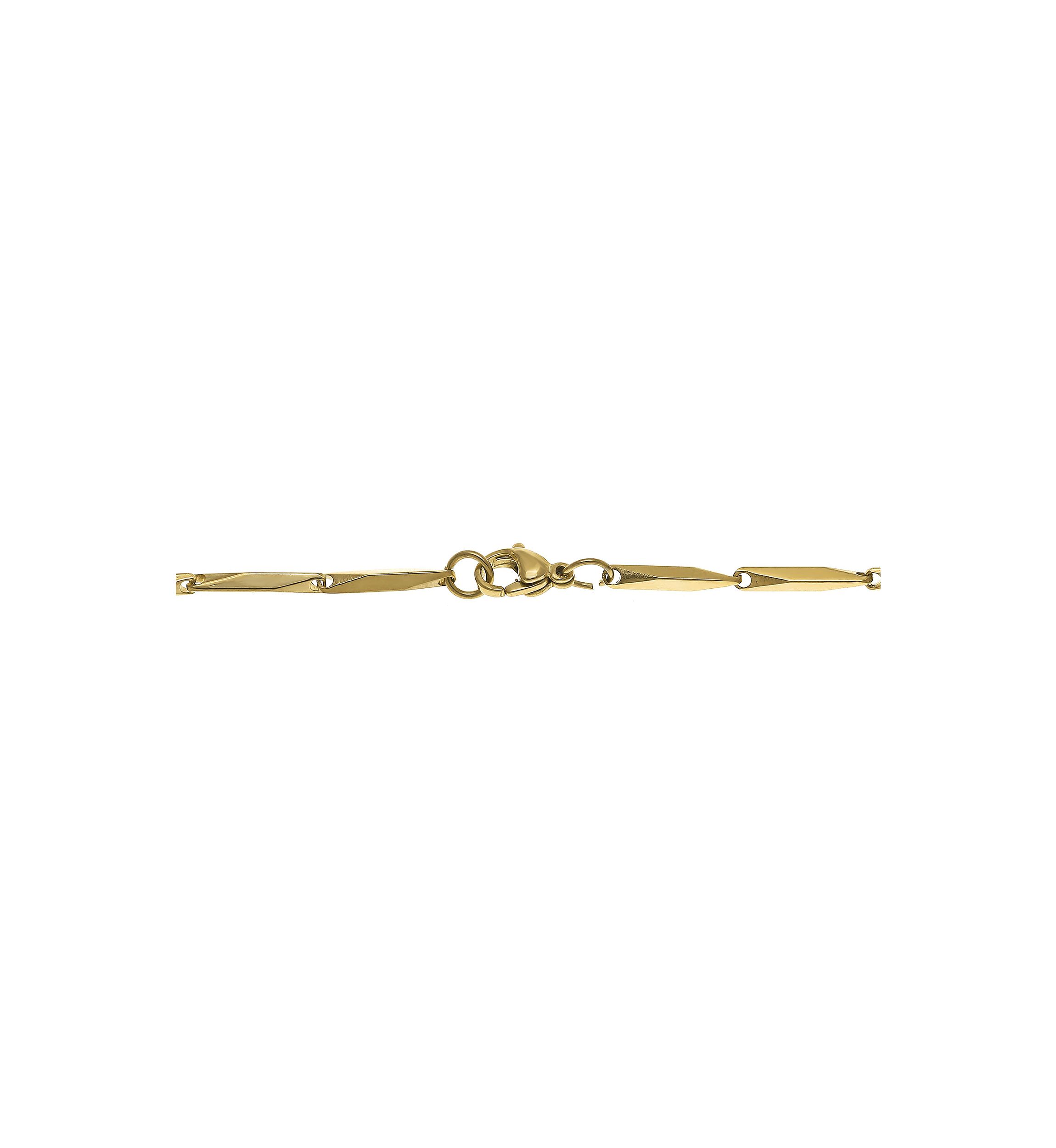 Stainless Steel 3 Millimeter Bullet Chain Necklace with Gold Tone Ion Plating, 24 Inch