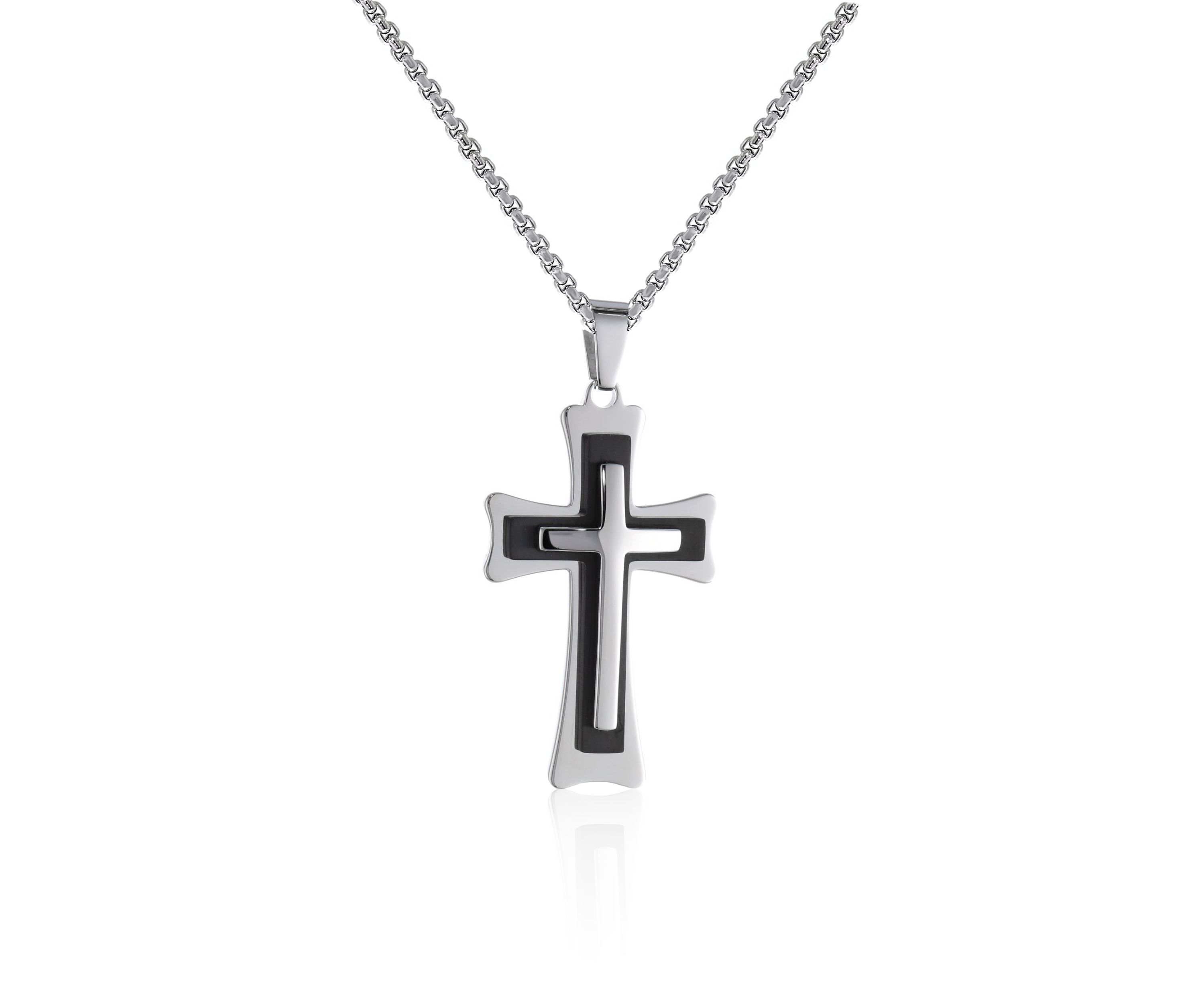 Mens Stainless Steel Cross Pendant