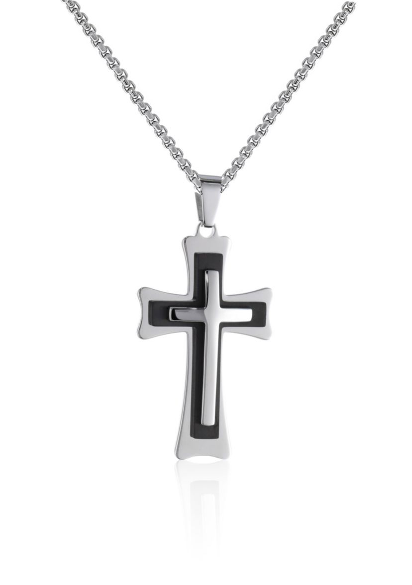 Mens Stainless Steel Cross Pendant
