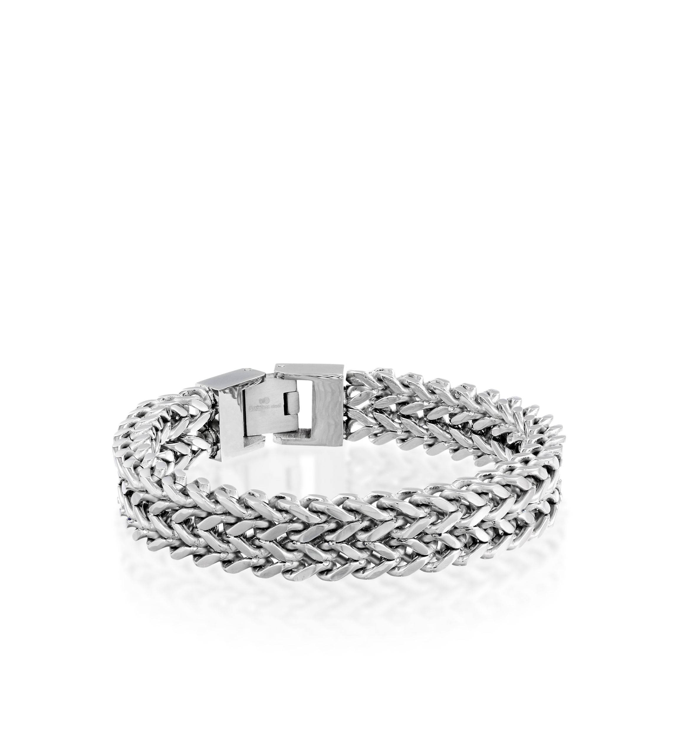 Mens Stainless Steel Double Strand Bracelet