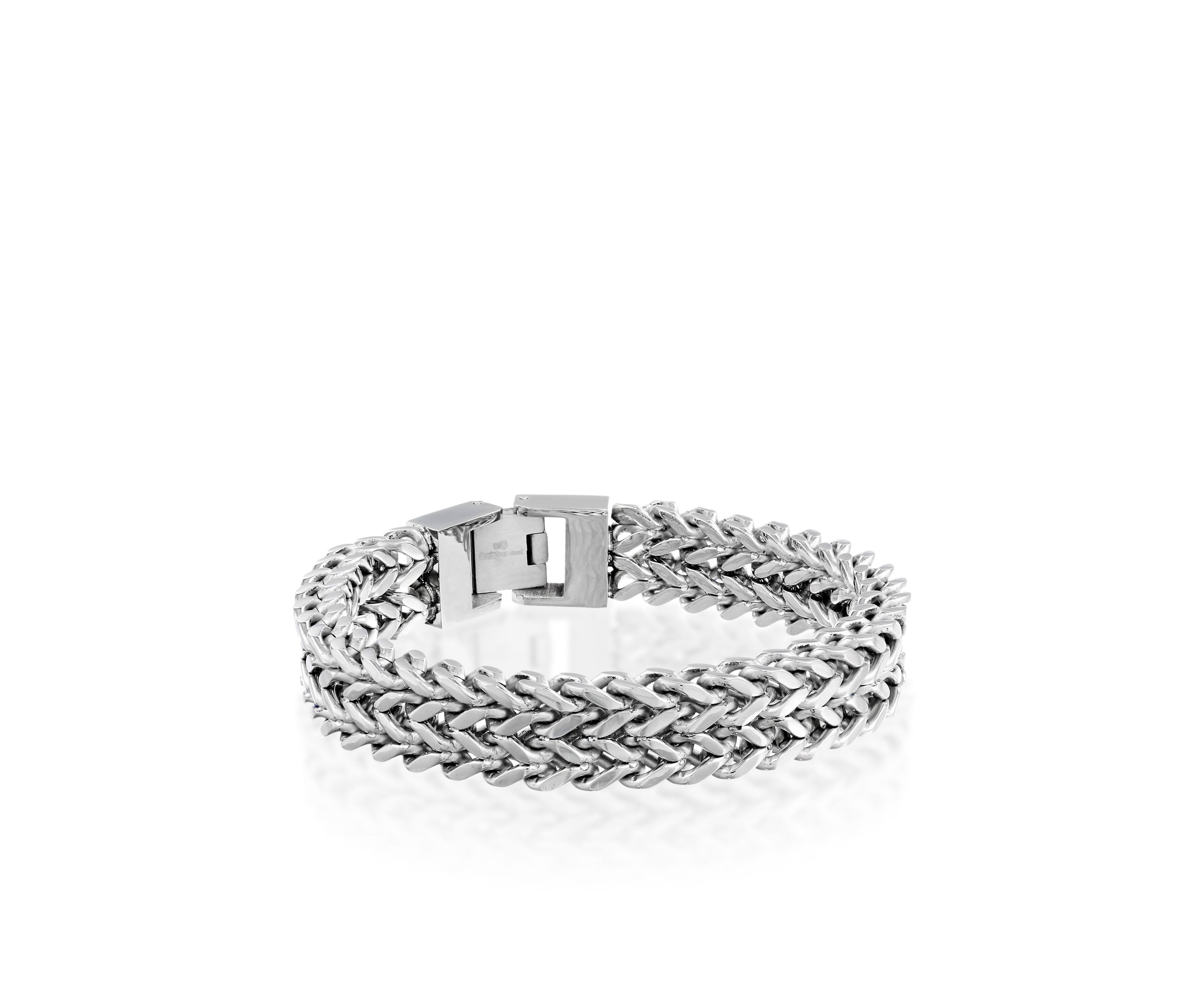 Mens Stainless Steel Double Strand Bracelet