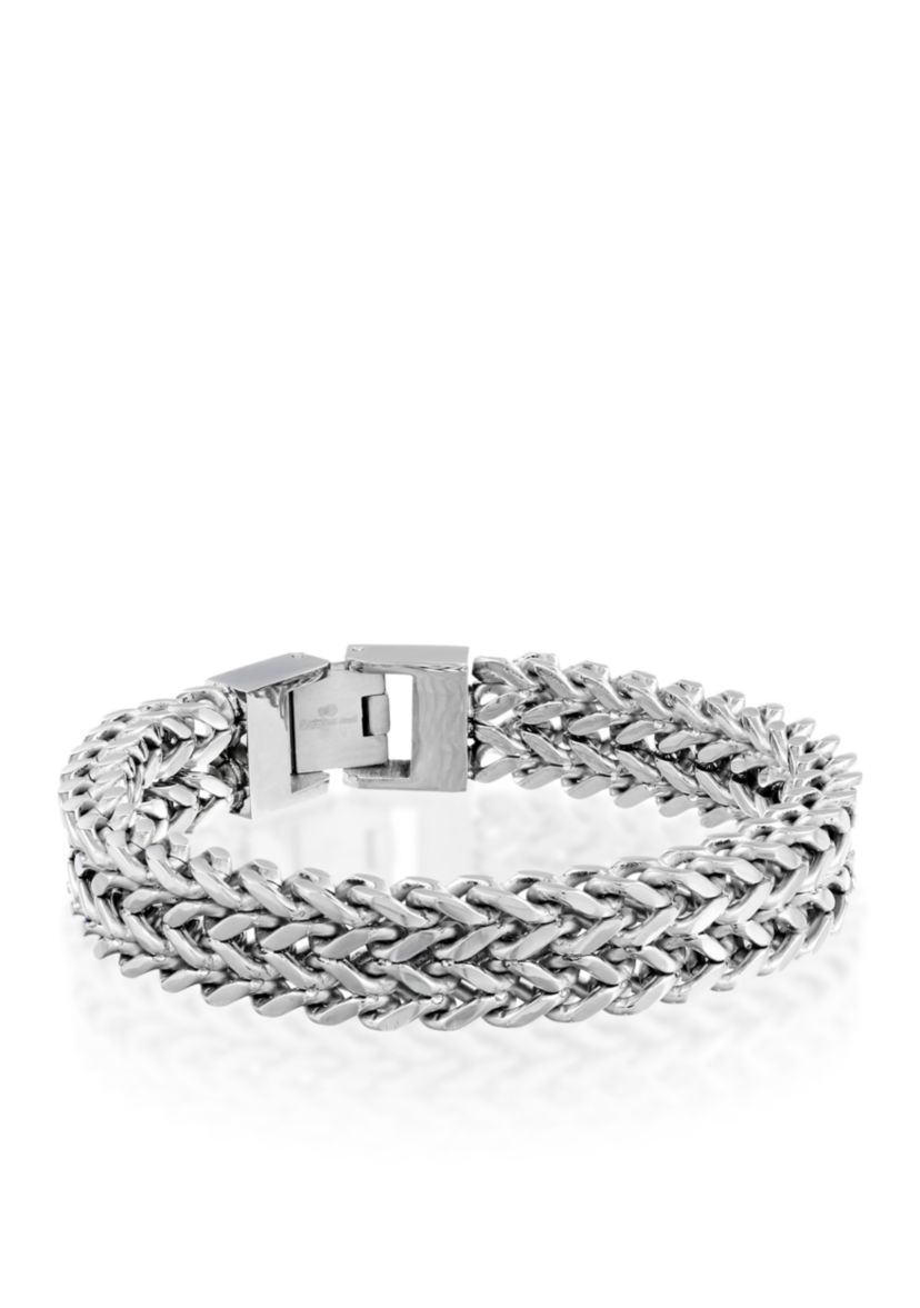 Mens Stainless Steel Double Strand Bracelet