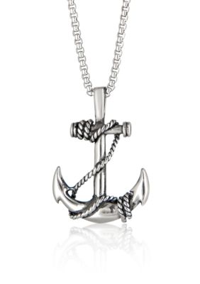 Belk & Co Men's Stainless Steel Anchor Pendant
