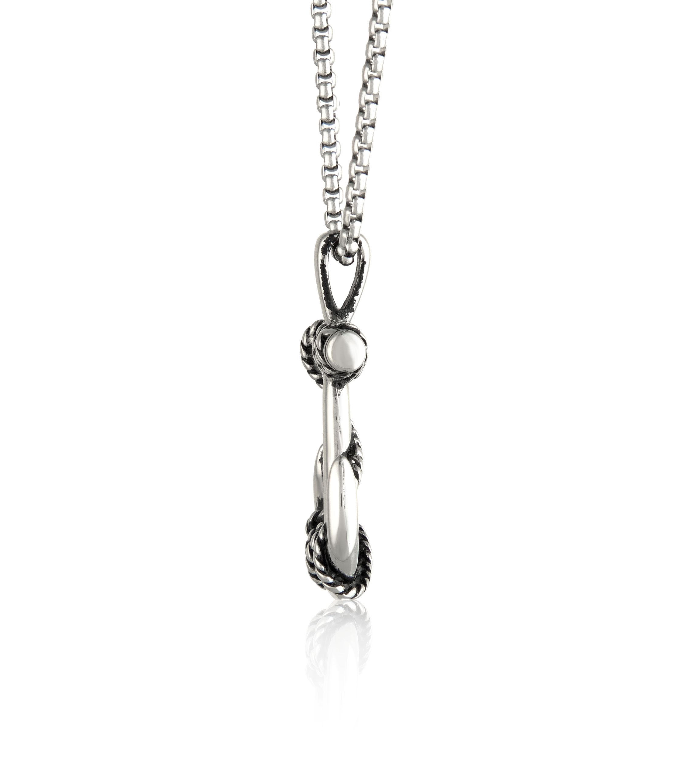 Mens Stainless Steel Anchor Pendant