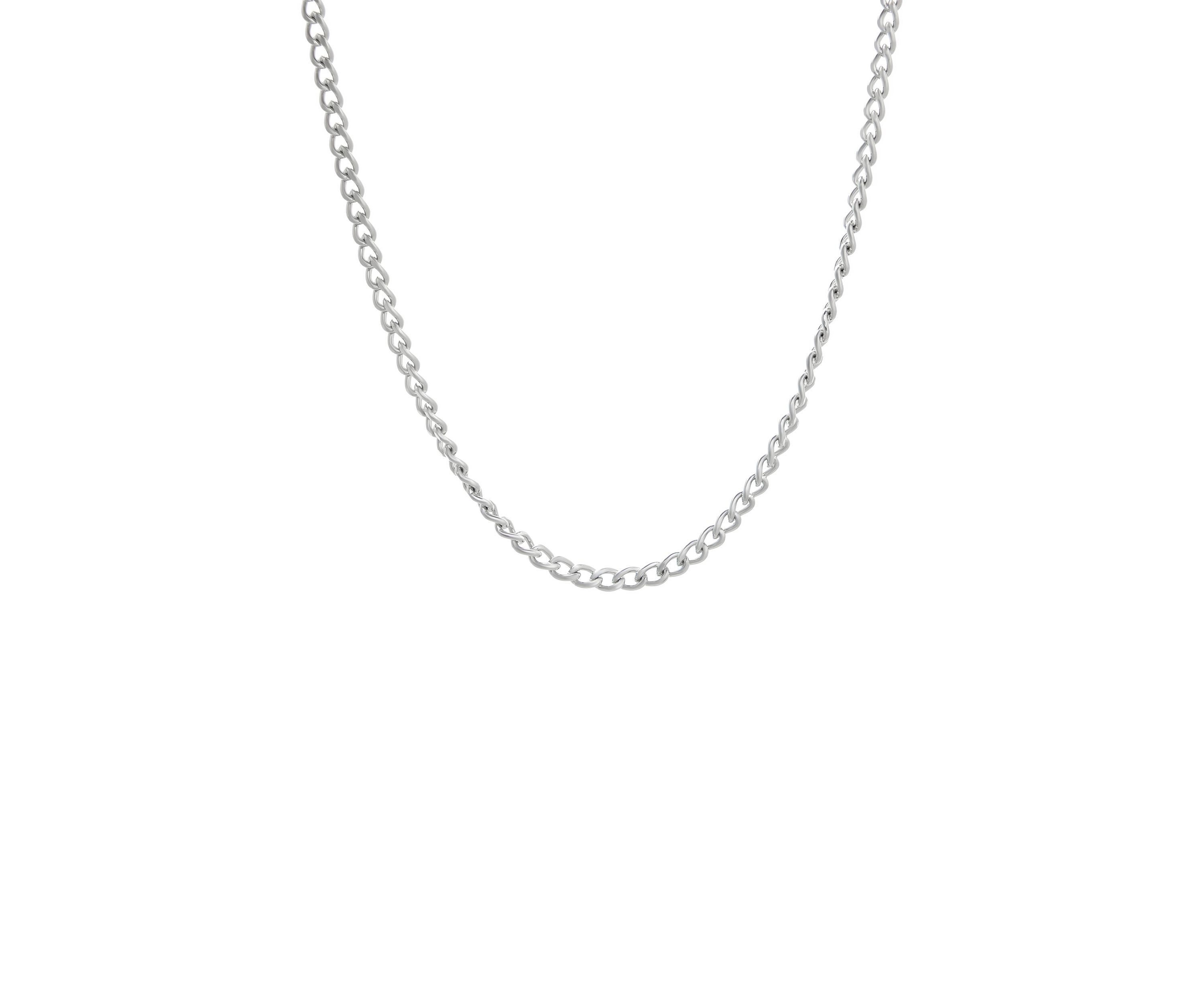 Stainless Steel 2mm Curb Chain Necklace, 24"