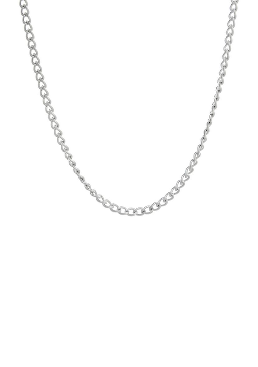 Stainless Steel 2mm Curb Chain Necklace, 24"
