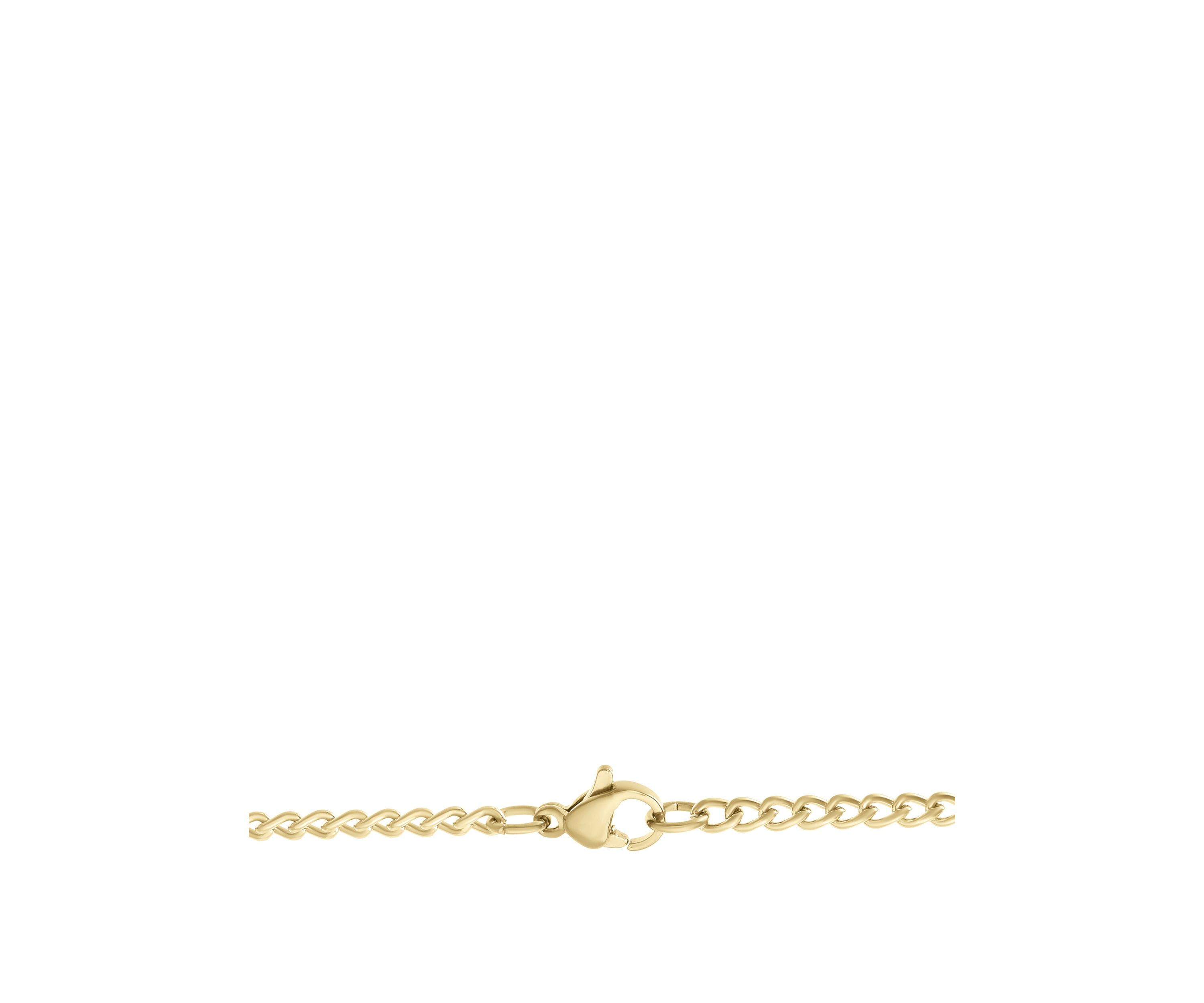 Stainless Steel 2MM Curb Chain Necklace with Goldtone Ion Plating, 20" Length