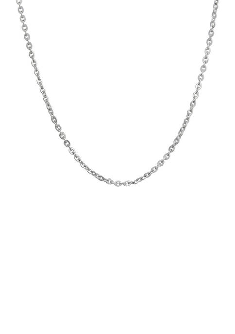 Stainless Steel 2.5 Millimeter Rolo Chain Necklace, 24 Inch