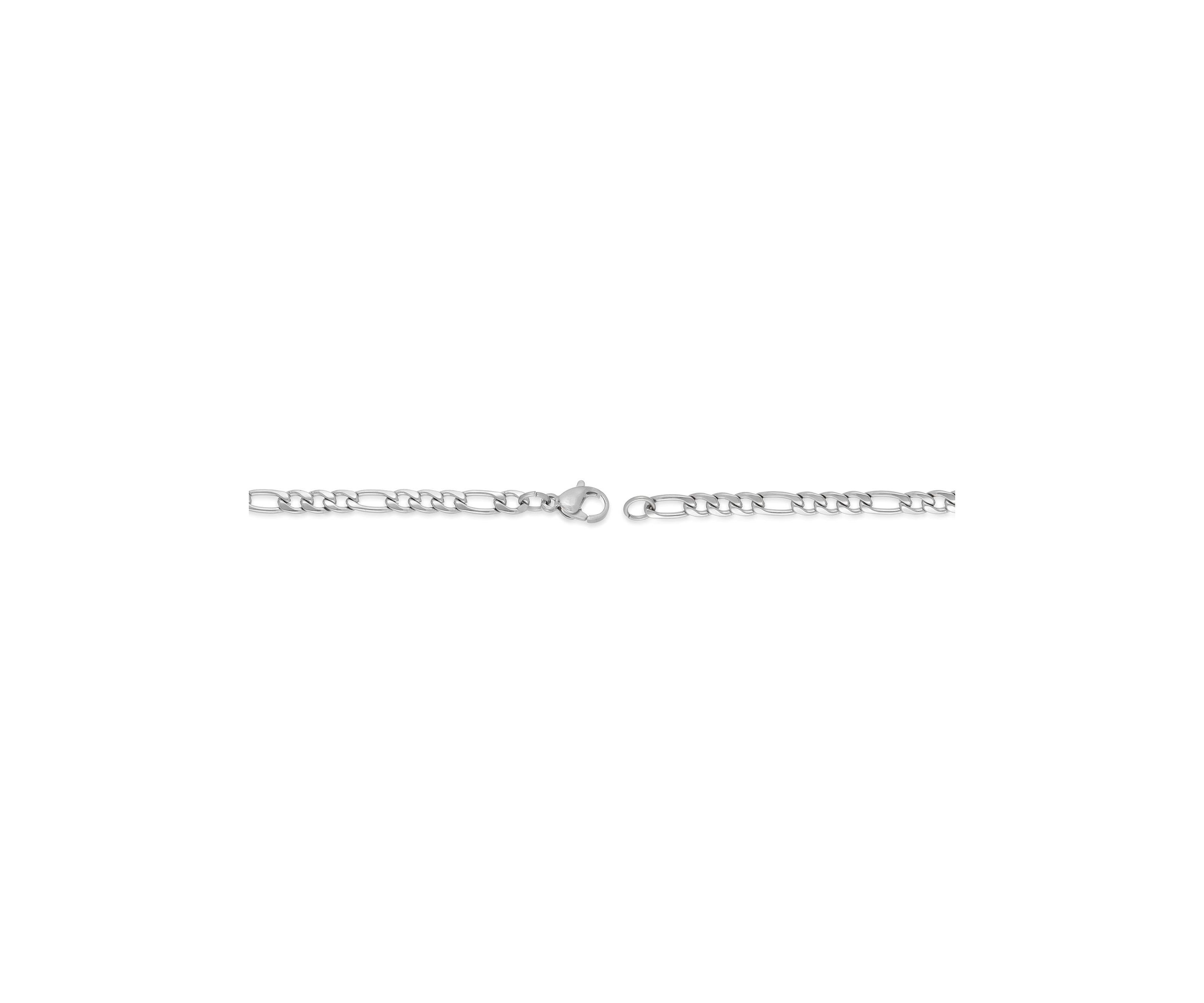 Stainless Steel 3MM Figaro Chain Necklace, 22" Length