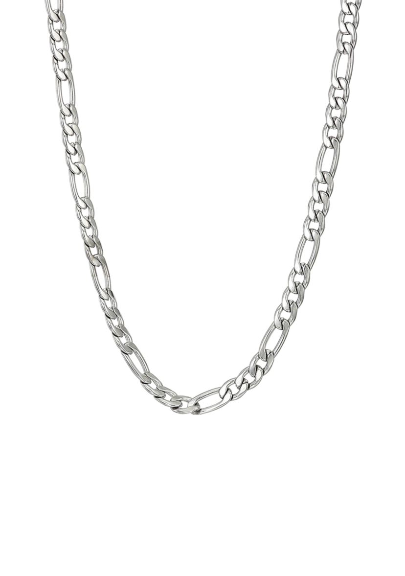 Stainless Steel 3mm Figaro Chain Necklace, 24"