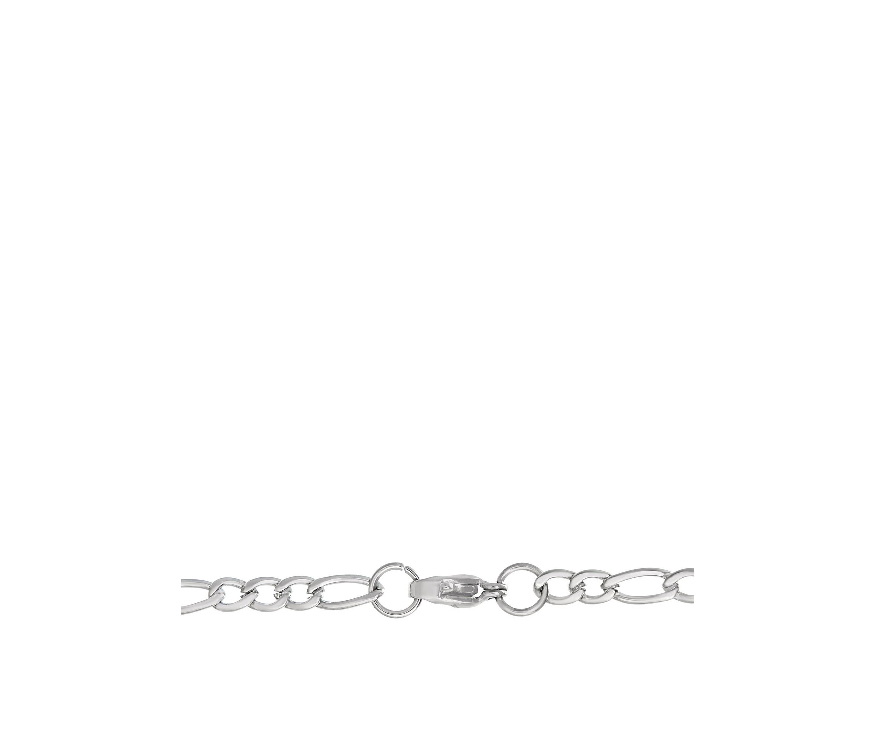 Stainless Steel 3mm Figaro Chain Necklace, 24"