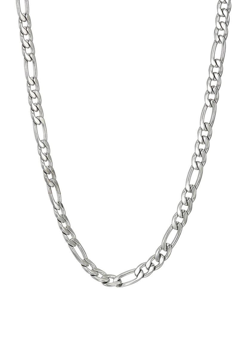 Stainless Steel 4 Millimeter Figaro Chain Necklace