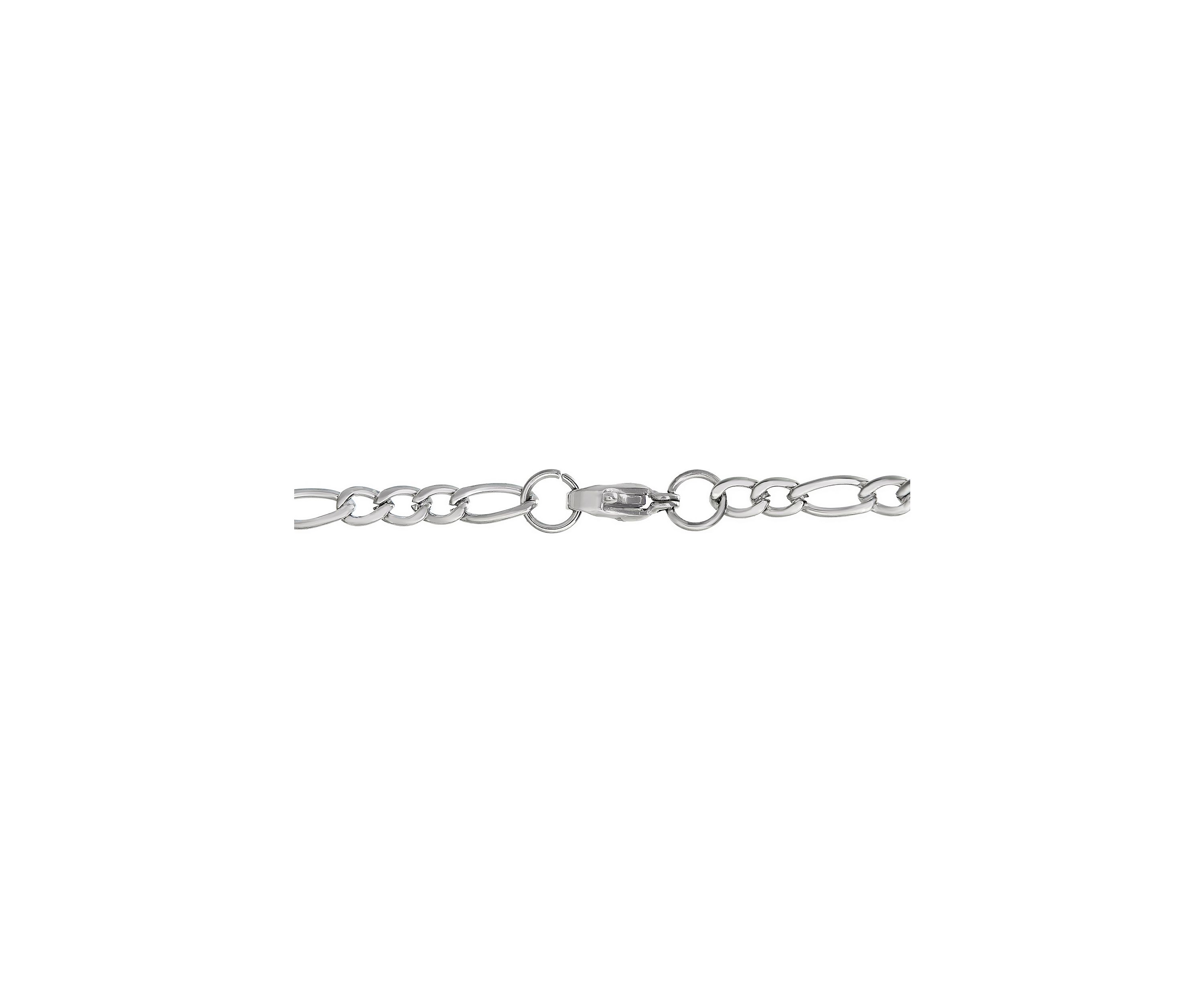 Stainless Steel 4 Millimeter Figaro Chain Necklace
