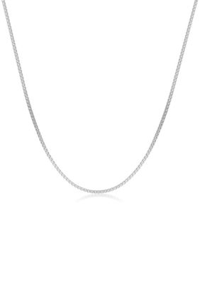 LYNX Men's Stainless Steel 2MM Box Chain Necklace, 20" Length, 20 in