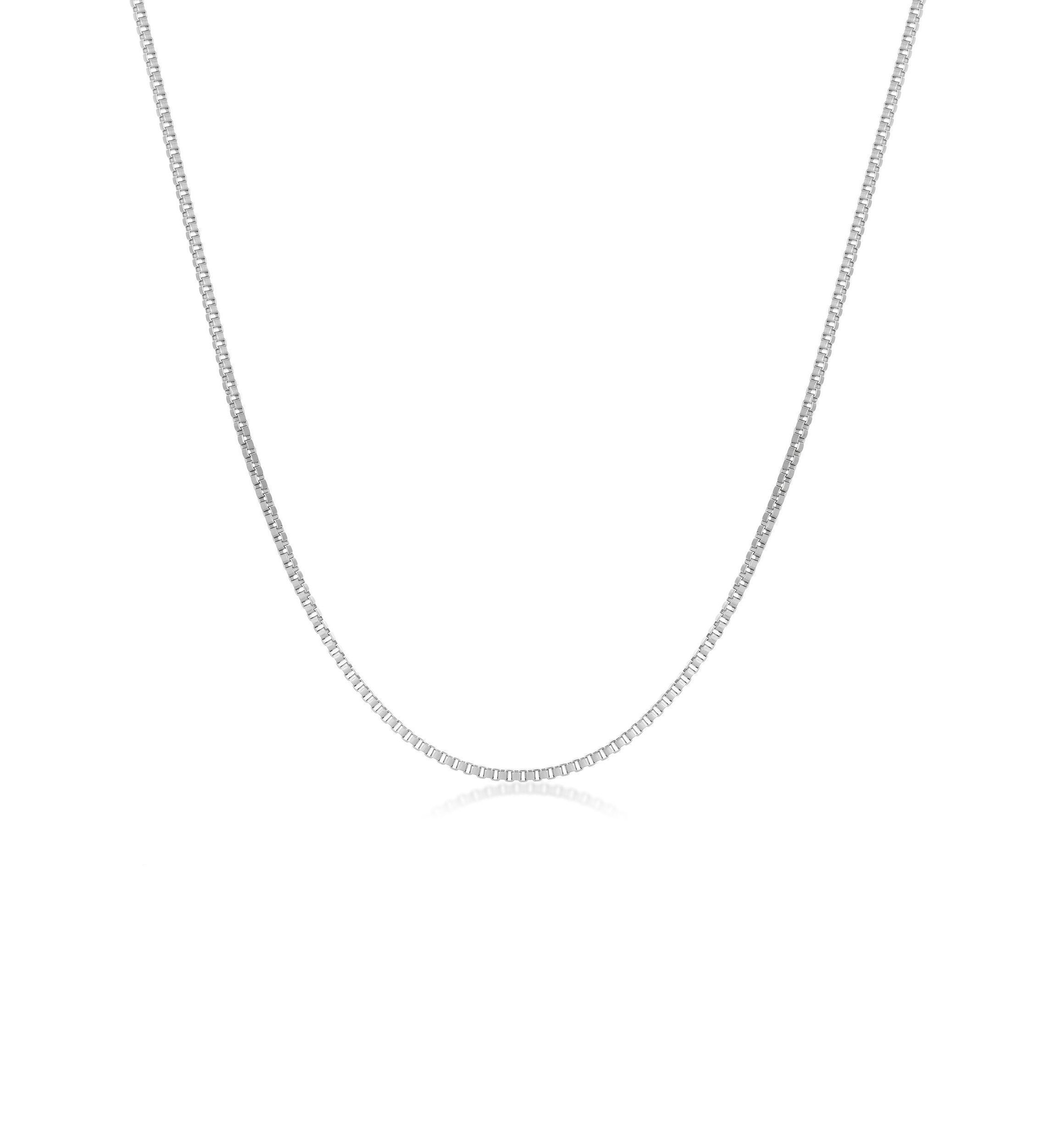 Stainless Steel 2MM Box Chain Necklace, 20" Length