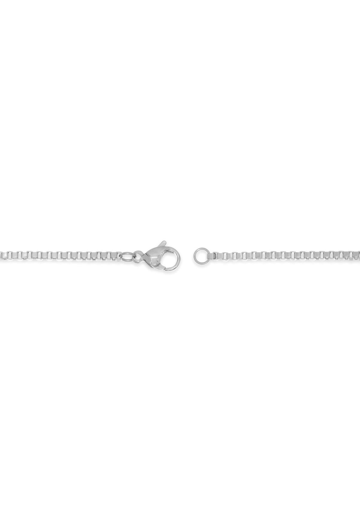 Stainless Steel 2MM Box Chain Necklace, 20" Length