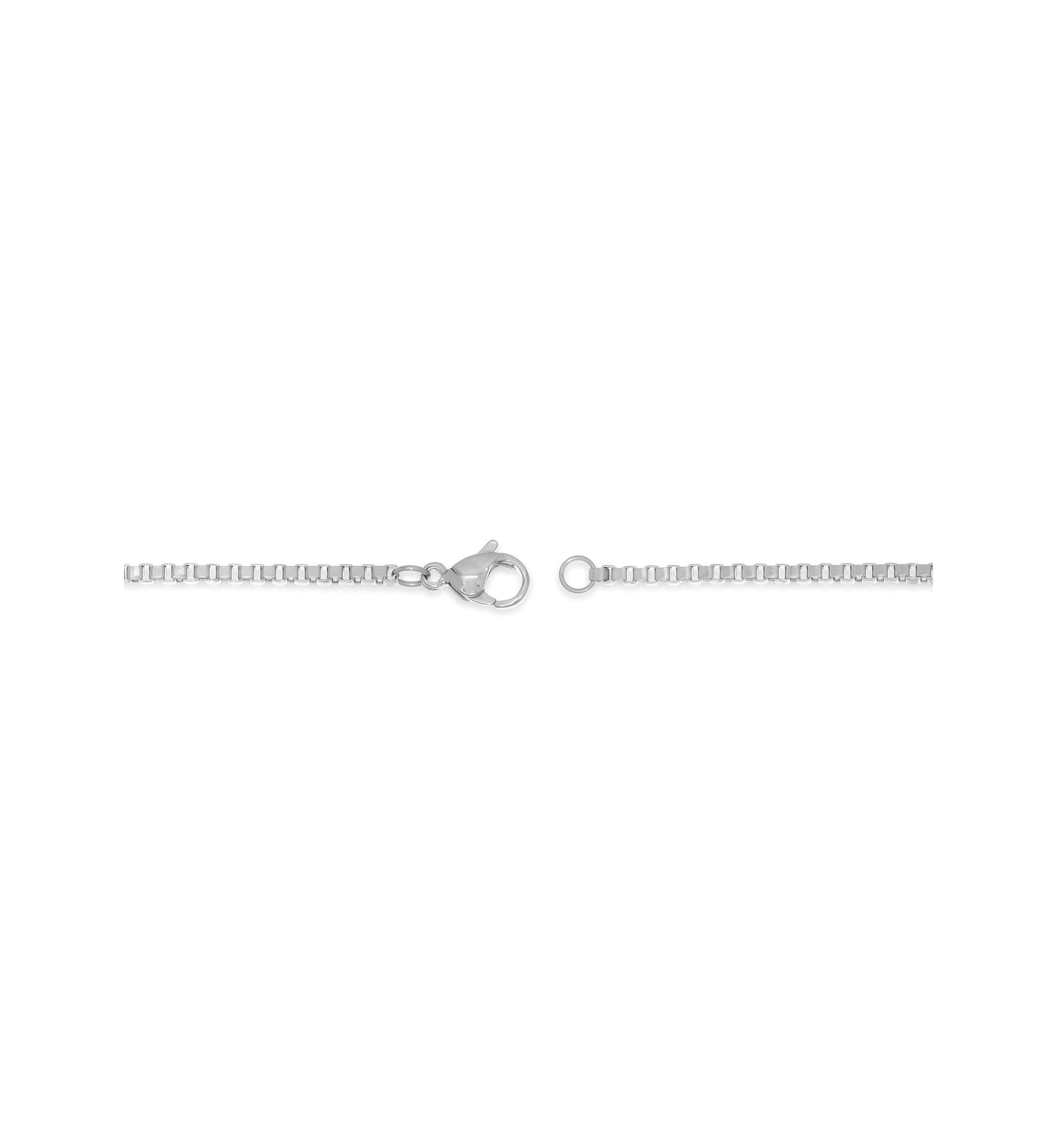 Stainless Steel 2MM Box Chain Necklace, 20" Length