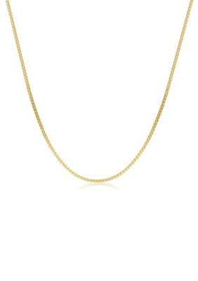 Belk & Co Men's Stainless Steel 2 Millimeter Box Chain Necklace with Gold Tone Ion Plating, 24 Inch, 22 in