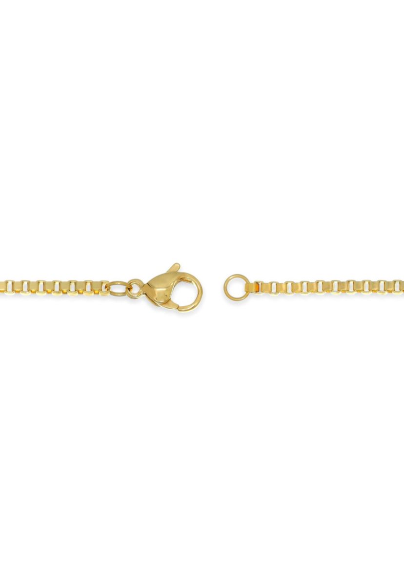Stainless Steel 2MM Box Chain Necklace, 24” Length