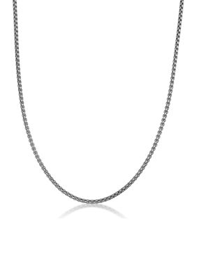 Belk & Co Men's Stainless Steel 3.5 Millimeter Round Box Chain Necklace with Black Ion Plating, 24 Inch, 18 in