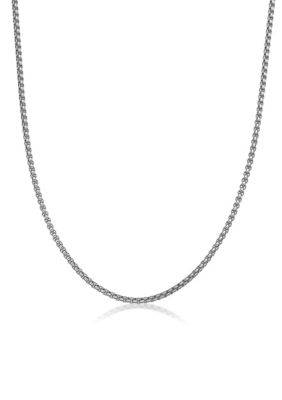 LYNX Men's Stainless Steel 4MM Round Box Chain Necklace, 20" Length, 20 in