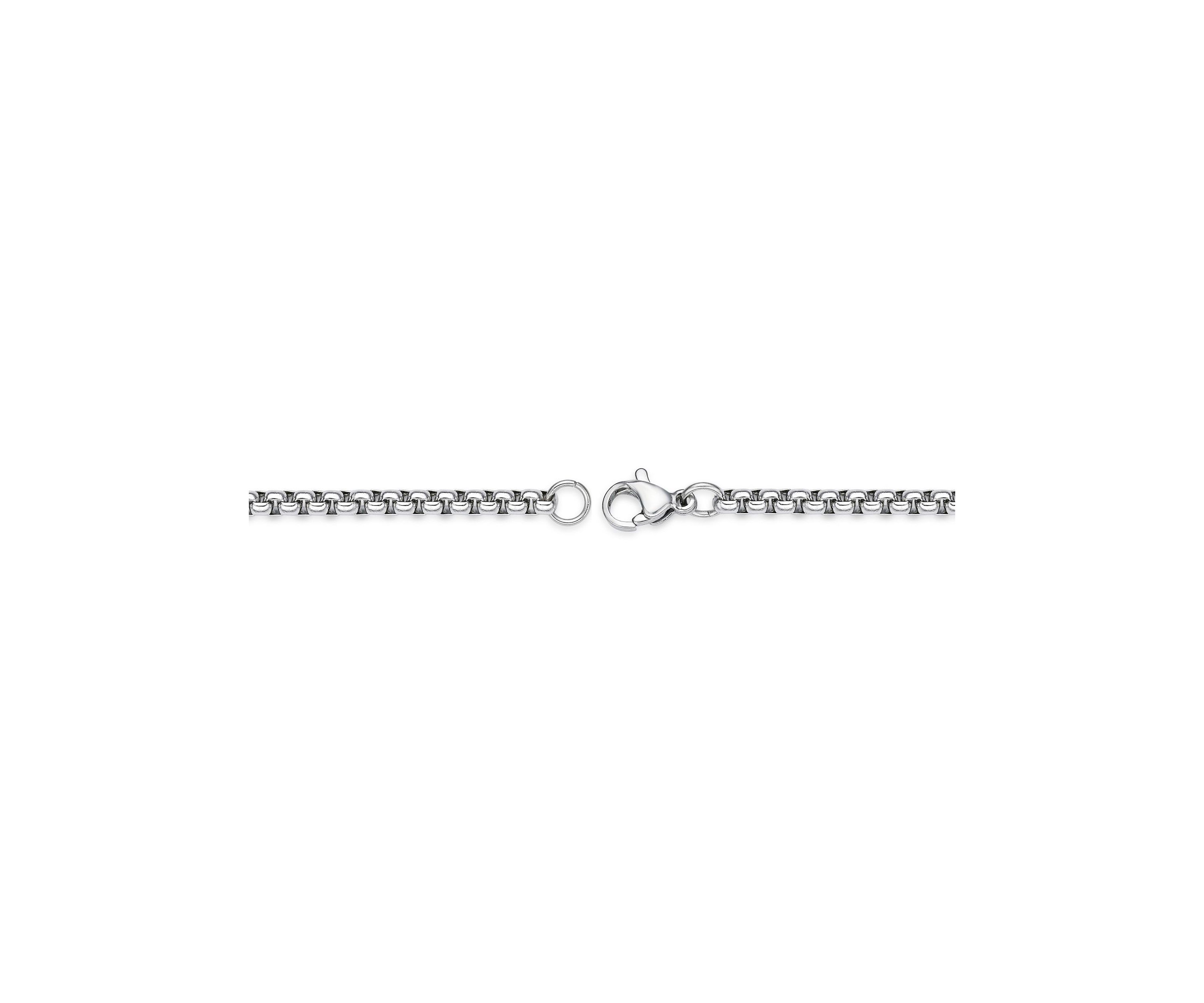 Stainless Steel 4MM Round Box Chain Necklace, 20" Length
