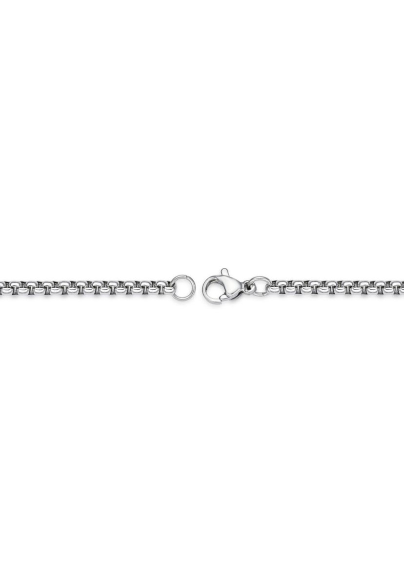 Stainless Steel 4MM Round Box Chain Necklace, 20" Length