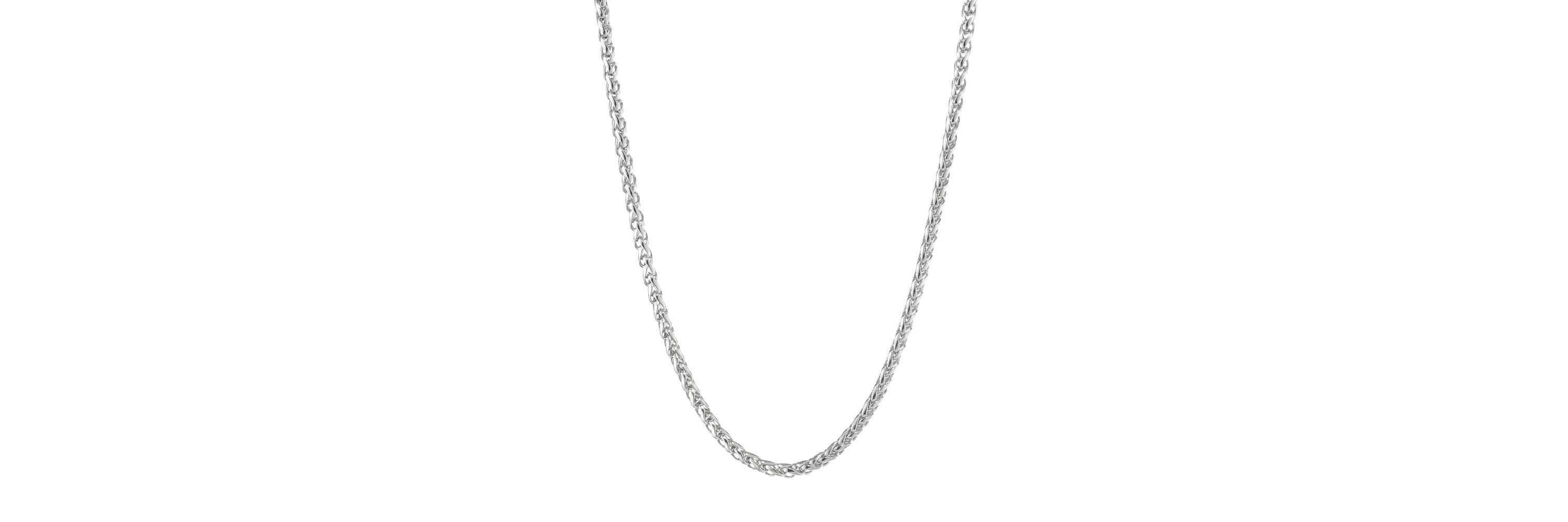 Stainless Steel 3MM Wheat Chain Necklace, 18” Length