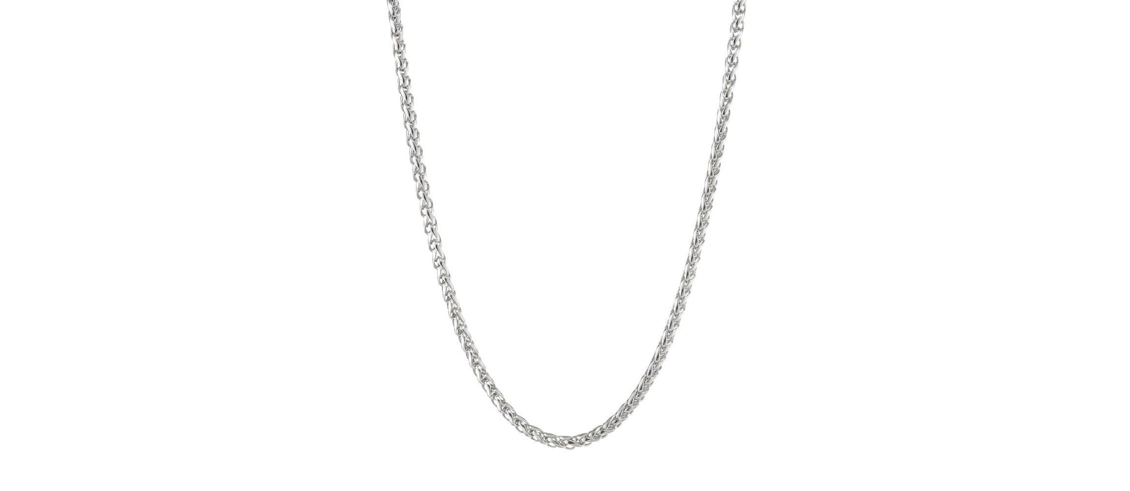Stainless Steel 3MM Wheat Chain Necklace, 30" Length