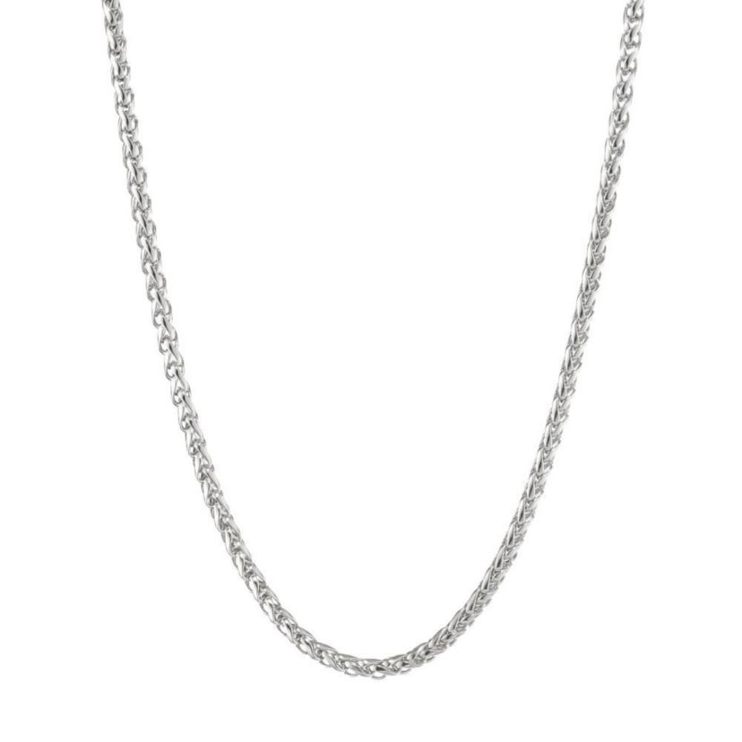 Stainless Steel 3MM Wheat Chain Necklace, 30" Length