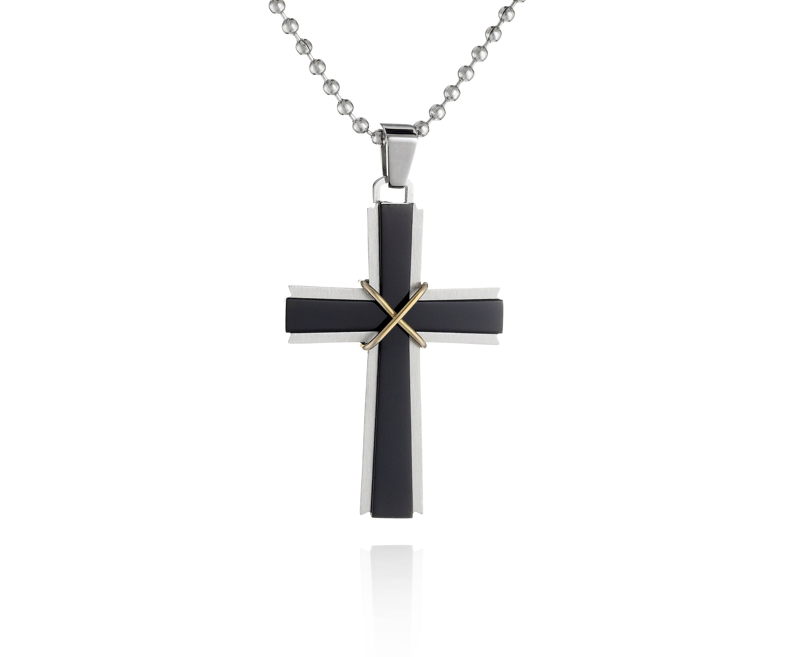 Mens Stainless Steel Cross Pendant
