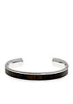 Mens Stainless Steel and Wood Cuff Bracelet