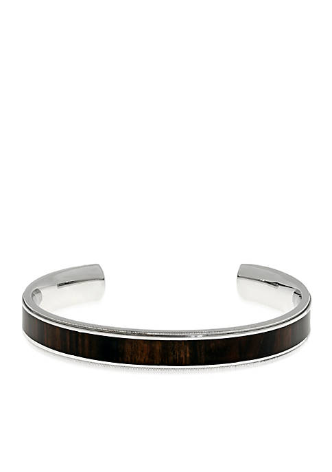 Belk & Co. Mens Stainless Steel and Wood