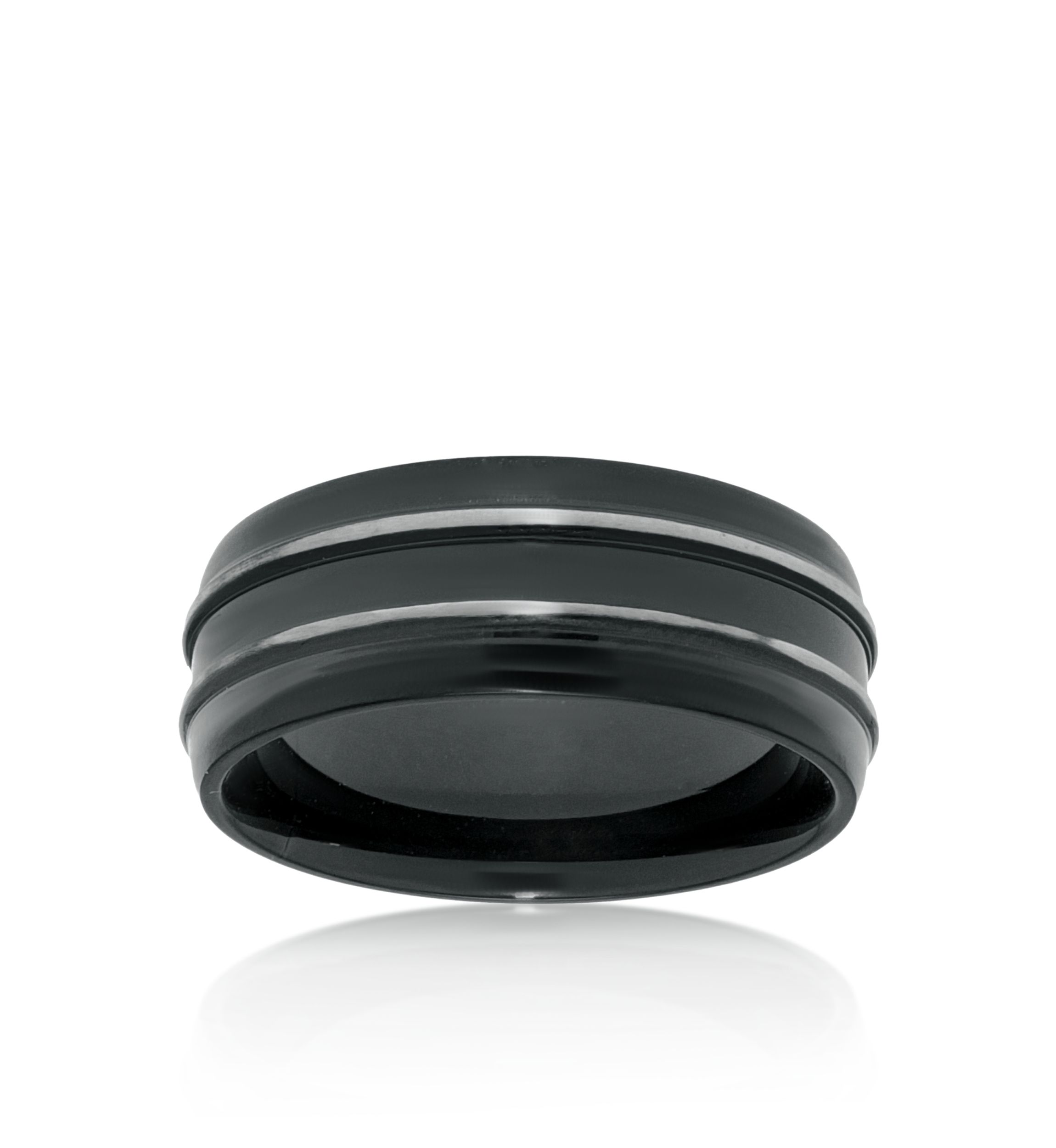 Mens Stainless Steel Black Ion Plated Ring