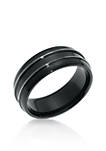 Mens Stainless Steel Black Ion Plated Ring