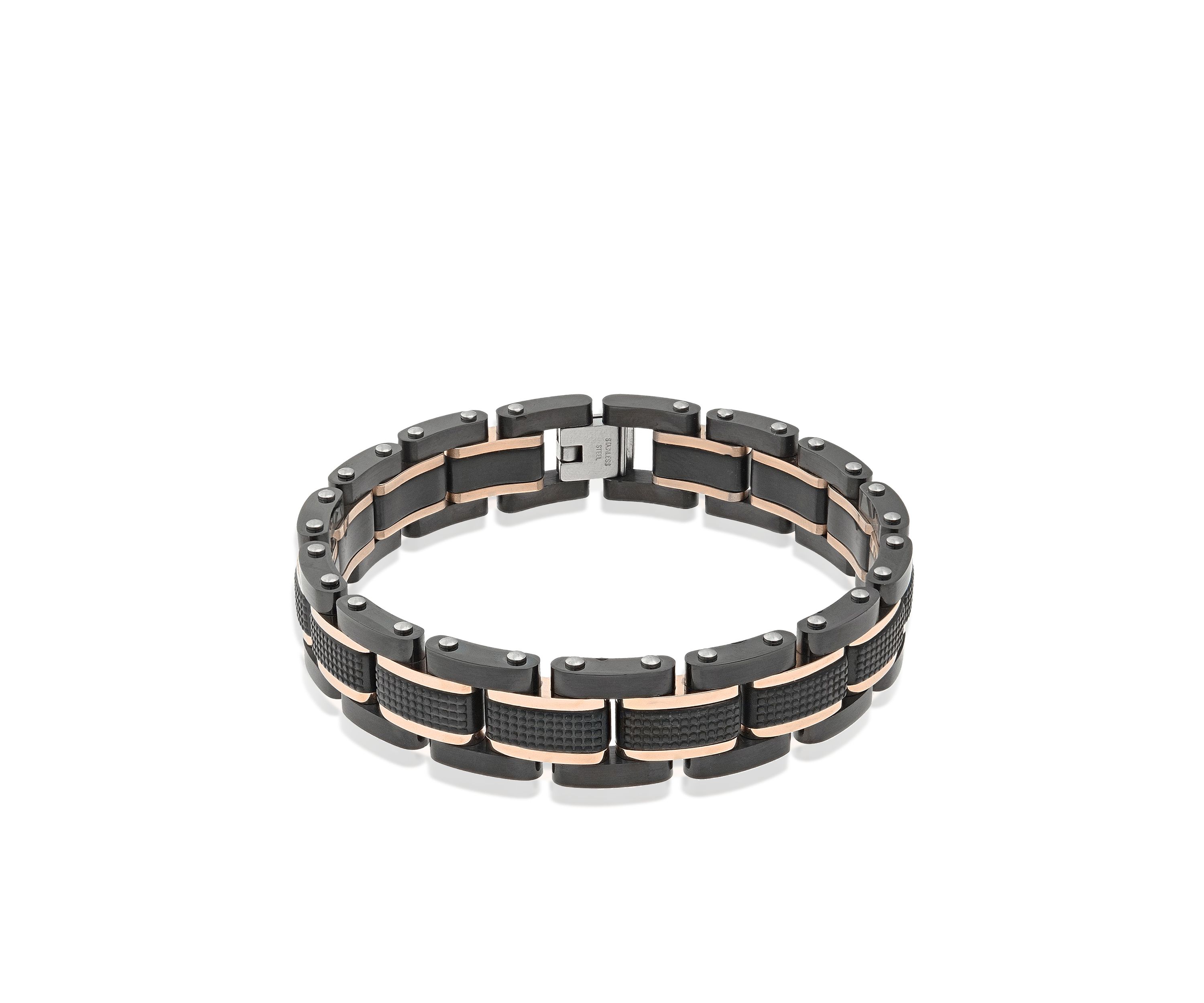 Mens Stainless Steel Textured Bracelet
