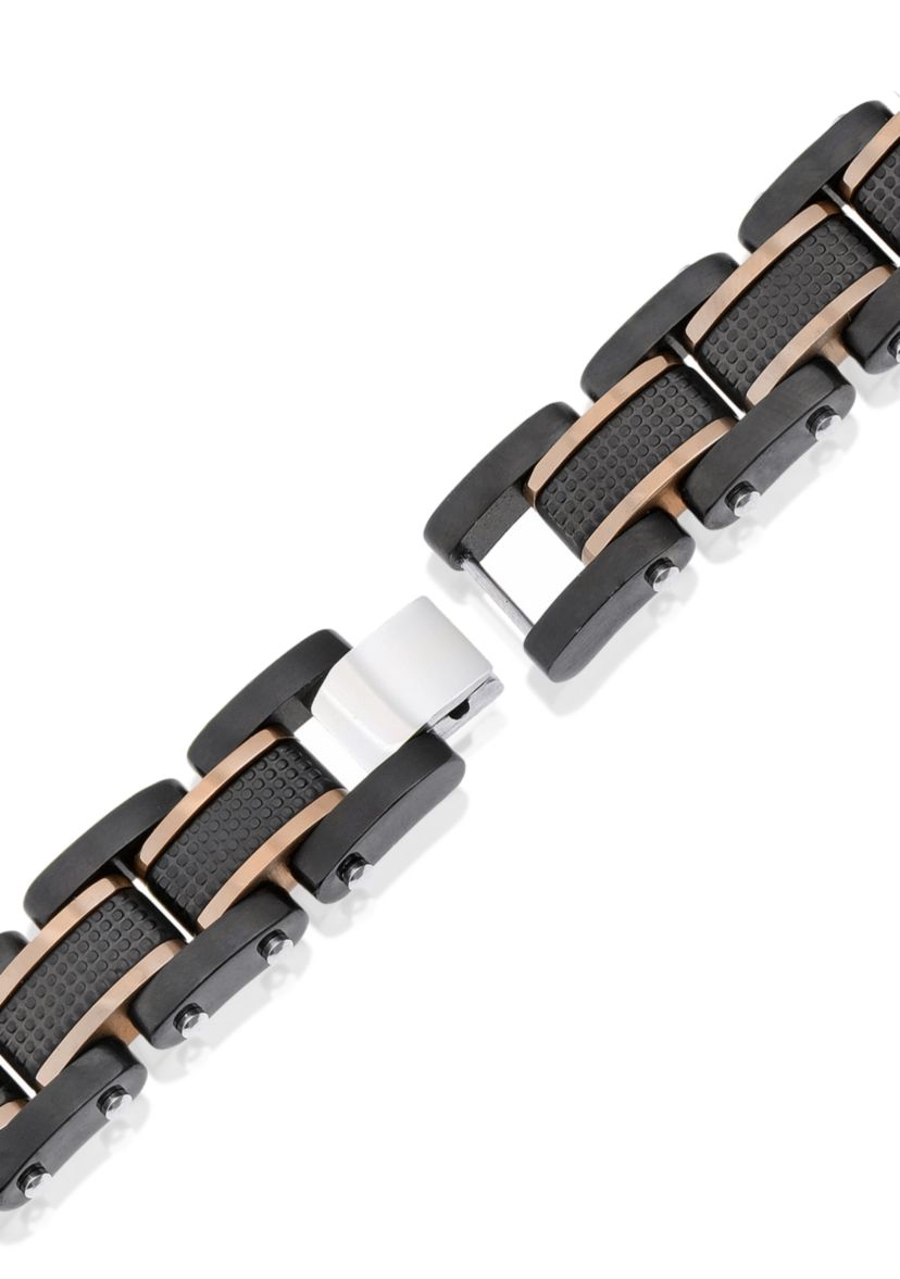 Mens Stainless Steel Textured Bracelet