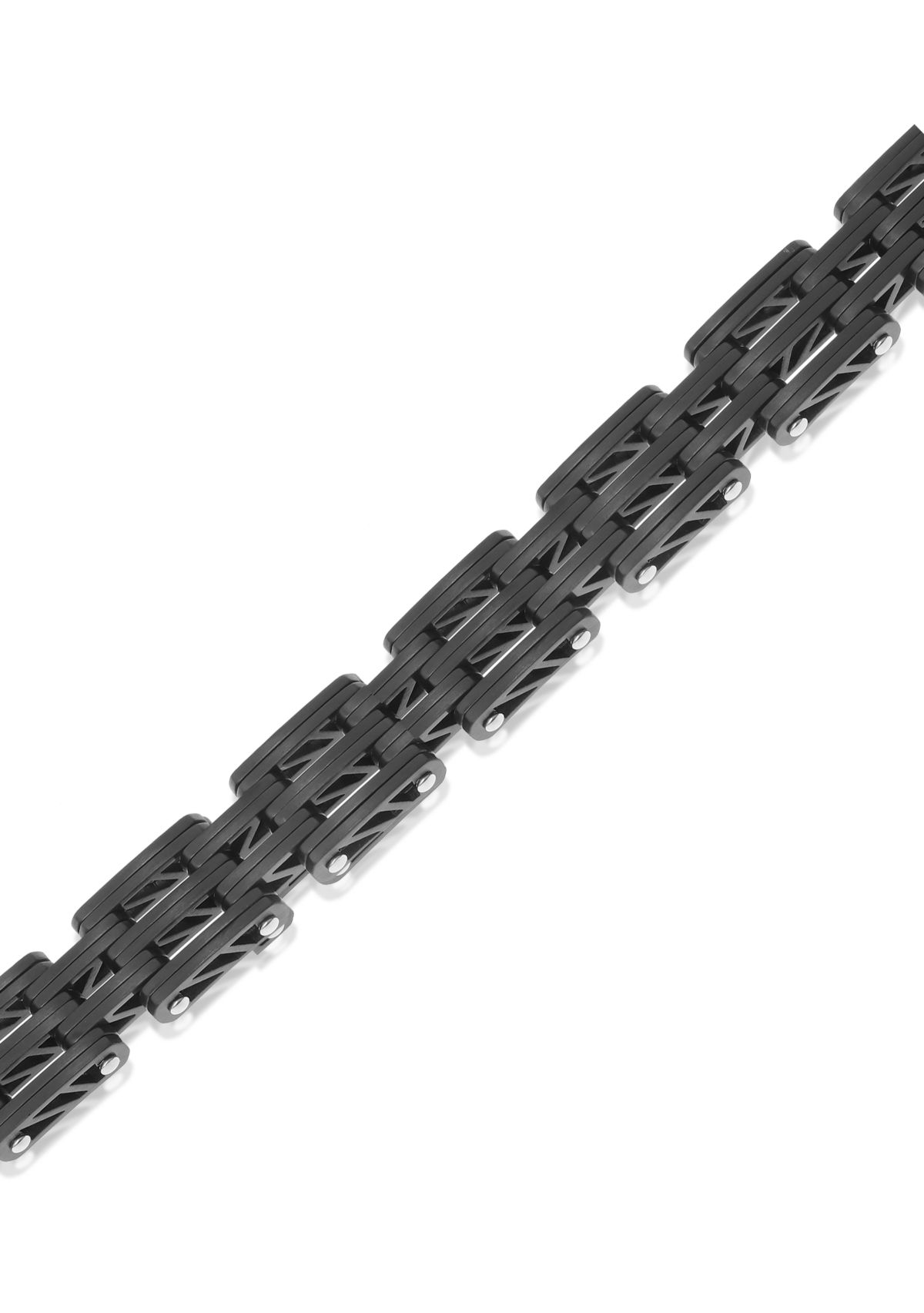 Mens Stainless Steel Bridge Link Bracelet